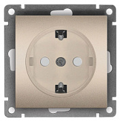 картинка Розетка 1-ая серия "Афина", с/з, с/у, з/ш, 16а шампань еврослот A0049-Br UNIVersal от интернет-магазина К1-СТРОЙ