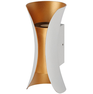 картинка Декоративная подсветка светодиодная 10Вт 3500К белый/золото IP54 для интерьера, фасадов зданий WL42 WH+GD ЭРА от интернет-магазина К1-СТРОЙ