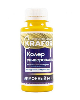 картинка Колер универсальный №1 лимонный 100мл Krafor от интернет-магазина К1-СТРОЙ