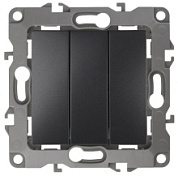 картинка Выключатель 3-клавишный, 12-1107-05 антрацит ЭРА от интернет-магазина К1-СТРОЙ