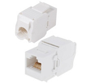 картинка Модуль Keystone Jack RJ-45(8P8C) UTP неэкранированный, категория 6 тип 180 градусов, самозажимной, белый Rexant от интернет-магазина К1-СТРОЙ