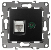 картинка Розетка комбинированная RJ45+TV, 12-3110-05 антрацит ЭРА от интернет-магазина К1-СТРОЙ