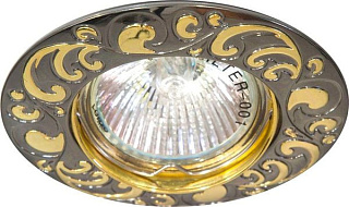 картинка Светильник встраиваемый MR16 G5.3 черный металлик-золото, DL2005 от интернет-магазина К1-СТРОЙ