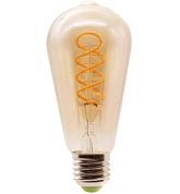 картинка Лампа светодиодная ретро декор, ST64 6w 27 1800k Vintage FL-LED Greenel от интернет-магазина К1-СТРОЙ