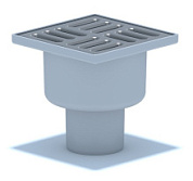 картинка Трап вертикальный выпуск 50 c решеткой из нержавеющей стали, 10x10 TA5202 АНИ ПЛАСТ от интернет-магазина К1-СТРОЙ