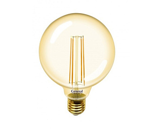 картинка Лампа светодиодная G95 10W E27 2700K золотая GENERAL  от интернет-магазина К1-СТРОЙ