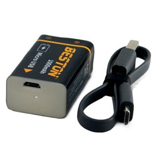 картинка Батарейка аккумуляторная Крона 9V 1000 mAh Type-C + кабель USB-Type-C Beston от интернет-магазина К1-СТРОЙ