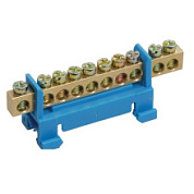 картинка Шина земля-0 10/1 на DIN рейку с изолятором IEK от интернет-магазина К1-СТРОЙ