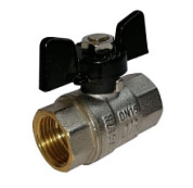 картинка Кран шаровый 1/2" гайка-гайка бабочка WaterMark черная ручка от интернет-магазина К1-СТРОЙ