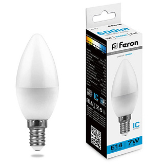 картинка Лампа светодиодная, (7W) 230V E14 6400K, LB-97 от интернет-магазина К1-СТРОЙ