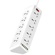 картинка Cетевой фильтр 10 розеток 1х Type-C 5xUSB 2м. с выкл. 2500Вт SC10610 LDNIO от интернет-магазина К1-СТРОЙ