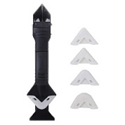 картинка Скребок строительный затирки и выравнивания герметика 3 в 1 со сменными насадками от интернет-магазина К1-СТРОЙ