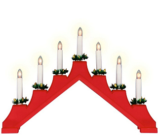 картинка Фигура Новогодняя горка UDL-L7101-007-SWA-WW RED BRIDGE 39.5х30.5см 7 миниламп накаливания теплый белый свет, корпус красный TM Uniel от интернет-магазина К1-СТРОЙ