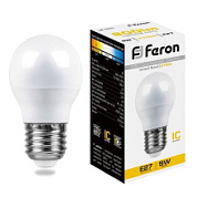 картинка Лампа светодиодная шар 9W 230V E27 2700K LB-550 25804 Feron от интернет-магазина К1-СТРОЙ