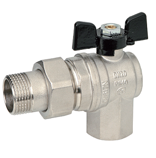 картинка Кран шаровый американка 3/4" угловой бабочка BUGATTI от интернет-магазина К1-СТРОЙ