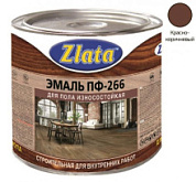картинка Краска Эмаль красно-коричневая ПФ-266 0,9кг Zlata от интернет-магазина К1-СТРОЙ