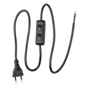 картинка Сетевой шнур с вилкой и с двухклавишным выключателем 02А. 500Вт 1.0м Черный UCX-C90-02A-100 BLACK Uniel от интернет-магазина К1-СТРОЙ