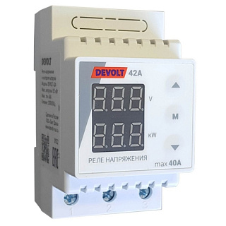 картинка Реле напряжения и контроля нагрузки 42A, коммутируемый ток 40А DEVOLT от интернет-магазина К1-СТРОЙ
