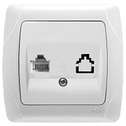 картинка Розетка телефонная RJ11 белый Viko Carmen  от интернет-магазина К1-СТРОЙ