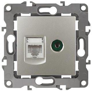 картинка Розетка комбинированная RJ45+TV, 12-3110-15 перламутр ЭРА от интернет-магазина К1-СТРОЙ