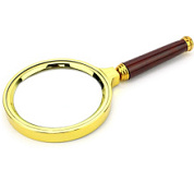 картинка Лупа 3-кратная D80 мм с рукояткой, золотой  от интернет-магазина К1-СТРОЙ