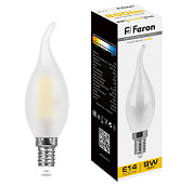 картинка Лампа светодиодная LB-74 Свеча на ветру E14 9W 2700K матовая 25959 Feron от интернет-магазина К1-СТРОЙ