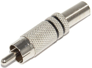 картинка Разъём RCA "Тюльпан" "папа" ("штекер"), металлический, на кабель, под винт от интернет-магазина К1-СТРОЙ