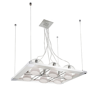 картинка 803161*** (MD993-6) Подвес PALLA 6х40W E14 ХРОМ/БЕЛЫЙ (в комплекте) от интернет-магазина К1-СТРОЙ