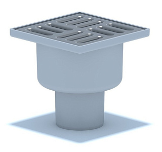 картинка Трап вертикальный выпуск 50 c решеткой из нержавеющей стали, 10x10 TA5202 АНИ ПЛАСТ от интернет-магазина К1-СТРОЙ