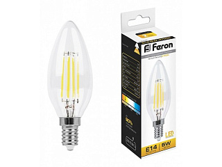 картинка Лампа светодиодная свеча 5W LB-58 E14 2700K 25572 Feron от интернет-магазина К1-СТРОЙ