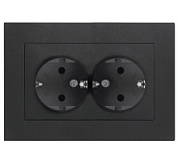 картинка Розетка 2-ая серия "Афина" графит с/з 16A-250В IP20, А0128-Gr UNIVersal от интернет-магазина К1-СТРОЙ