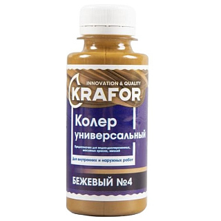 картинка Колер универсальный №4 бежевый 100 мл Krafor от интернет-магазина К1-СТРОЙ
