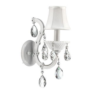 картинка 726611 (MB100007-1) Бра  PRINCIA 1х40W E14 (основание, напатронник БЕЛЫЙ, кристалл ПРОЗРАЧНЫЙ) (в ко от интернет-магазина К1-СТРОЙ