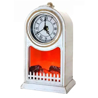 картинка Декоративный светодиодный камин светильник с часами SP22-1 белый от интернет-магазина К1-СТРОЙ