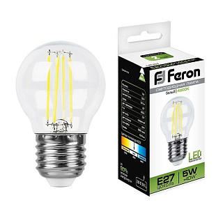 картинка Лампа светодиодная 5W 230V E27 4000K LB-61 25582 Feron от интернет-магазина К1-СТРОЙ