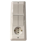 картинка Блок 2 клавишный+2 клавишный+розетка с заземлением Беларусь от интернет-магазина К1-СТРОЙ