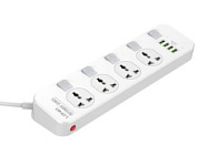 картинка Сетевой фильтр SC4408 4 розетки 4 USB 2 м с заземлением 10А 2500Вт белый LDNIO от интернет-магазина К1-СТРОЙ