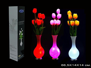 картинка Тюльпаны светодиодные в вазе l-lf-1011  от интернет-магазина К1-СТРОЙ