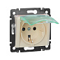 Розетка влагозащищённая Legrand Valena 774120, IP44, слоновая кость, с крышкой и шторками