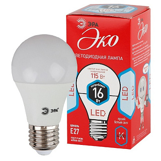 картинка Лампа светодиодная ЭКО 15-16w E27 4000k Led ЭРА  от интернет-магазина К1-СТРОЙ