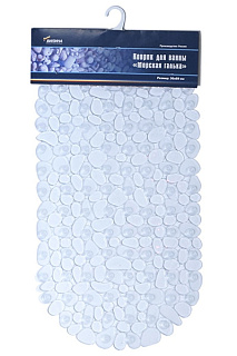 картинка Коврик для ванны прозрачный, "Морская галька" 36х69 см 6805ПР от интернет-магазина К1-СТРОЙ