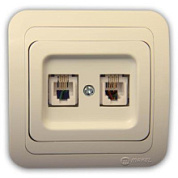 картинка Розетка телефонная 2-ая крем Makel Mimoza от интернет-магазина К1-СТРОЙ