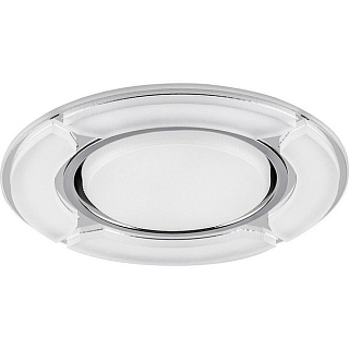 картинка Светильник встраиваемый CD4039 GX53 с LED подсветкой матовый хром 40506 Feron от интернет-магазина К1-СТРОЙ