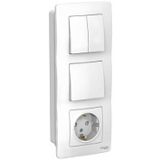 картинка Блок Systeme Electric Blanca: выключатели 1-кл и 2-кл + розетка с заземлением от интернет-магазина К1-СТРОЙ