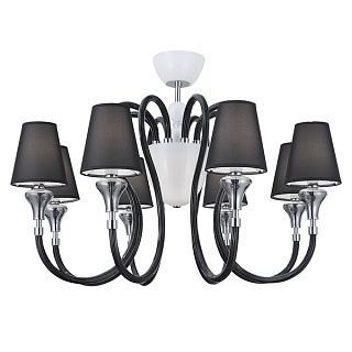 картинка 809087*** (MС2070-8BL) Люстра OTTO 8х25W E14+1х40W G9 ЧЕРНЫЙ ткань (в комплекте) от интернет-магазина К1-СТРОЙ