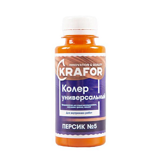 картинка Колер универсальный №5 персик 100 мл Krafor от интернет-магазина К1-СТРОЙ