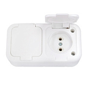картинка Розетка 2-ая с крышкой БелТиз от интернет-магазина К1-СТРОЙ