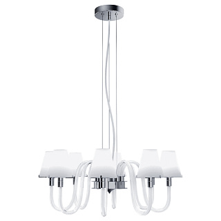 картинка Люстра подвесная Lightstar Bianco 840W G9, хром, белое стекло от интернет-магазина К1-СТРОЙ
