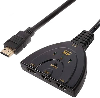 картинка Переходник HDMI(F) сплиттер HDMI(M) на 3 порта 4K ULTRA HD от интернет-магазина К1-СТРОЙ