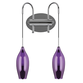 картинка 803829*** (MВ2098S-2Р) Бра PENTOLA 2х25W G9 ХРОМ/ПУРПУРНЫЙ (в комплекте) от интернет-магазина К1-СТРОЙ